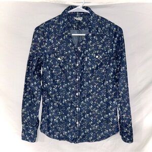 Levi’s Floral Denim Country Cottage Western Pearl Snap Button-Up Shirt